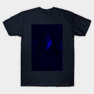 Beautiful girl. Dark, very dimm blue. So beautiful. T-Shirt